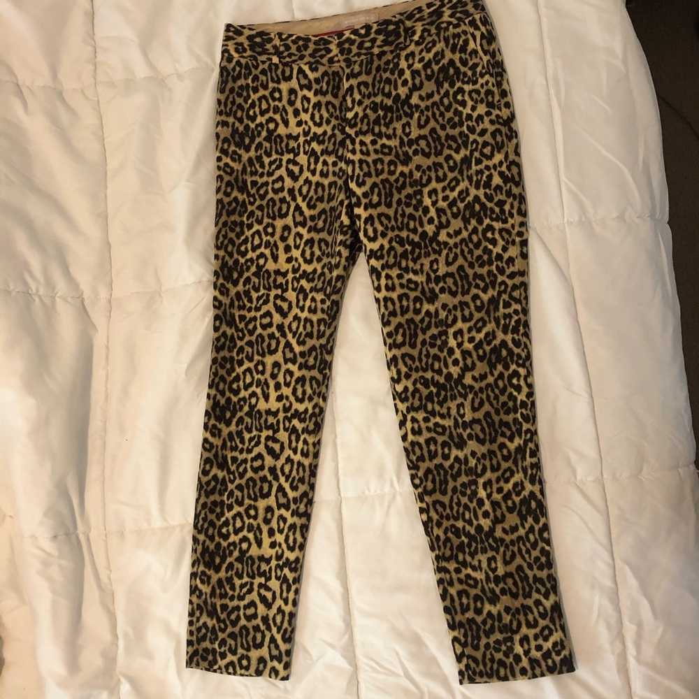 Leopard Print Slim-Legged Trousers